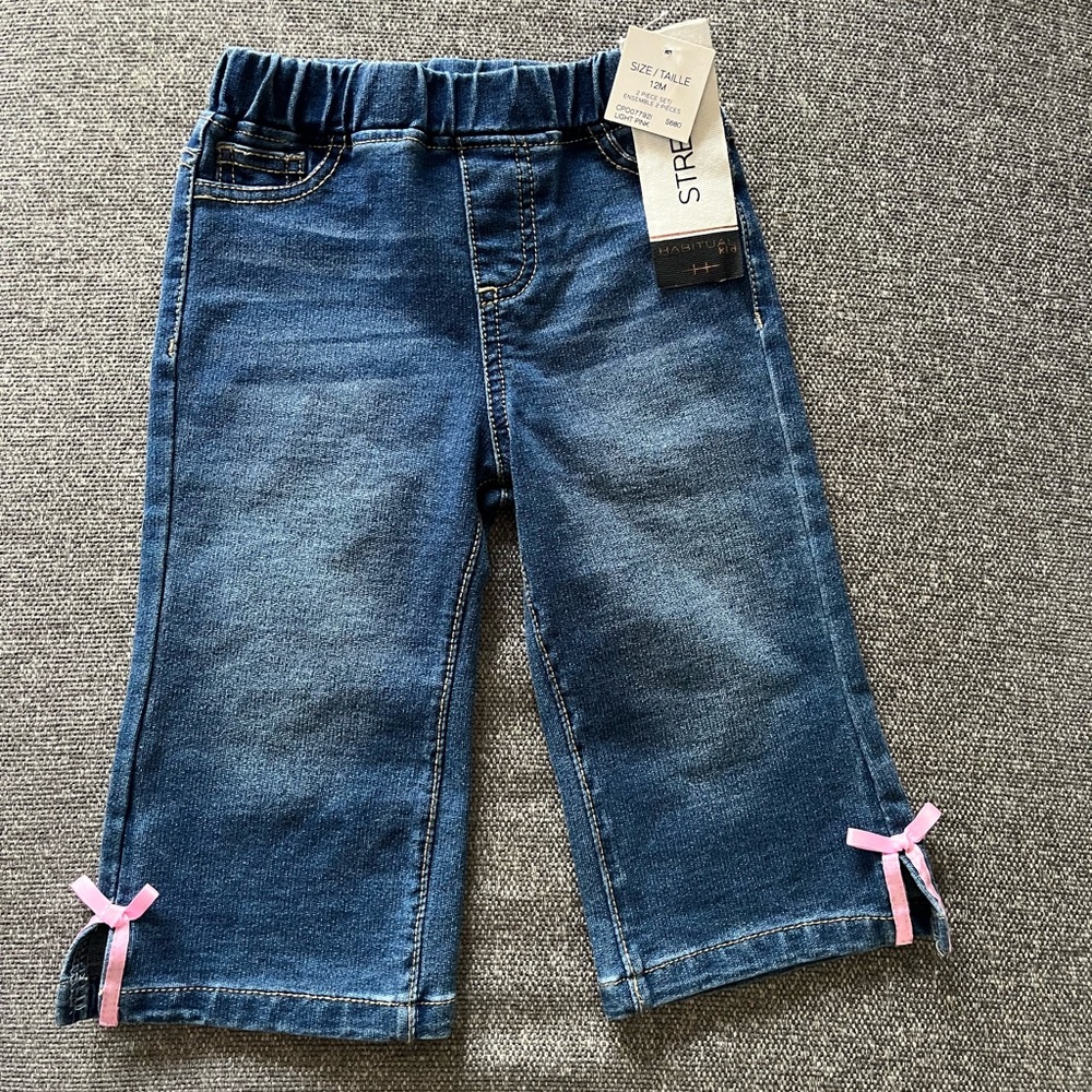 NWT! Habitual Pink Sweater and Blue Jeans Kids Set - Picture 5 of 7